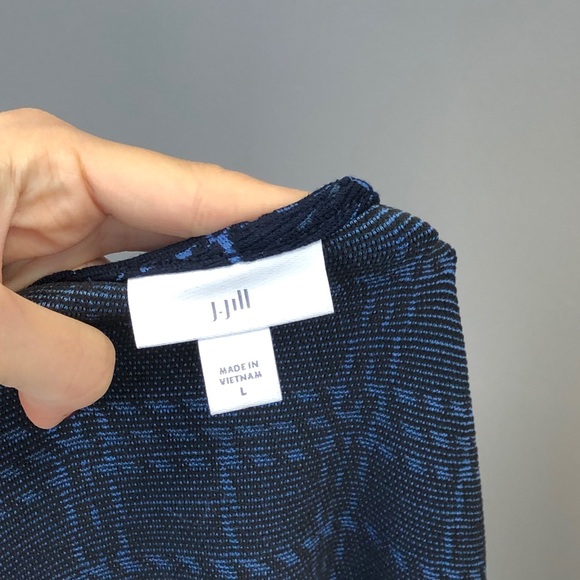 J.Jill L -navy and black midi dress e98-36 - Picture 4 of 5